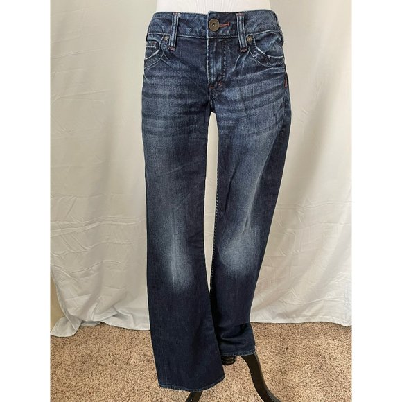 Silver Women's Dark Wash Toni Light Distressed Boot Cut Jeans - 28x33 - Picture 1 of 13